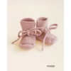 Gebreide sloefjes - Booties powder
